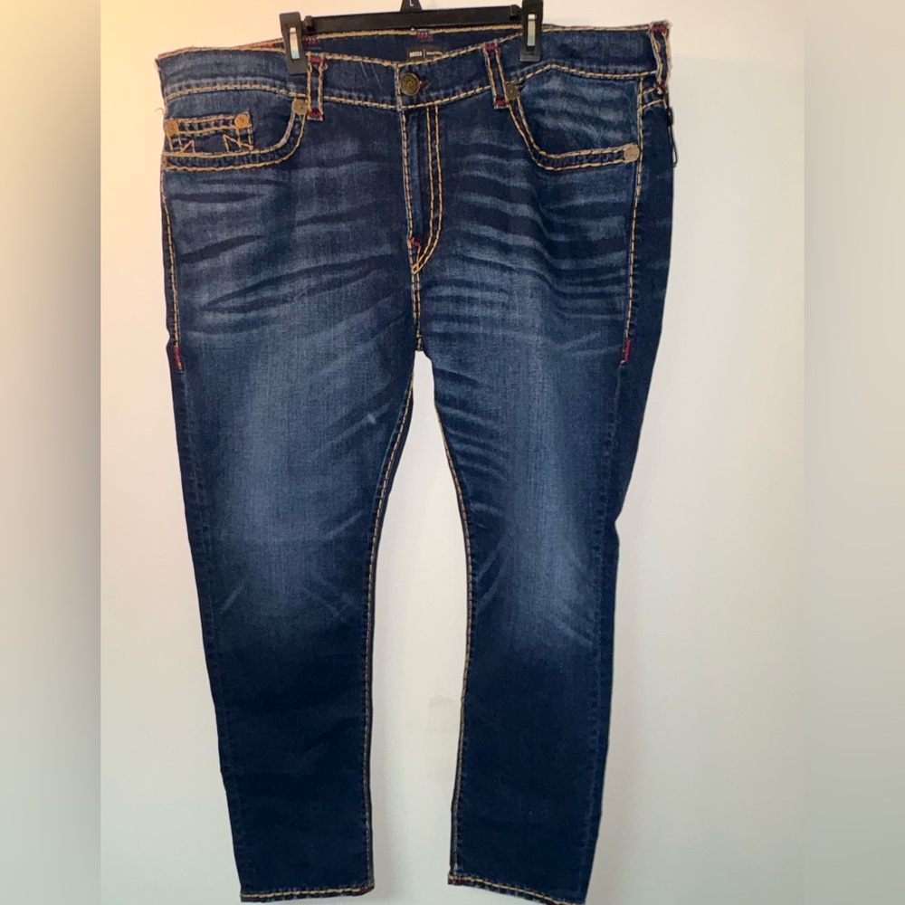 True Religion Rocco Relaxed Skinny Moto Biker Jeans
